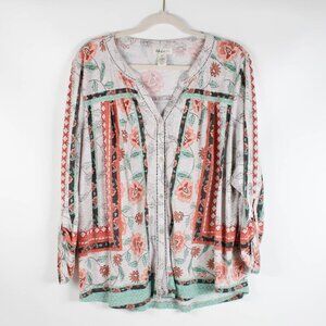 Style & CO Woman's Floral Blouse - 1X